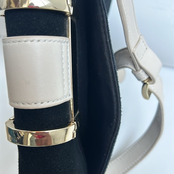 MARCIANO color block suede cream and black leather bag very clean condition. - Picture 7 of 10